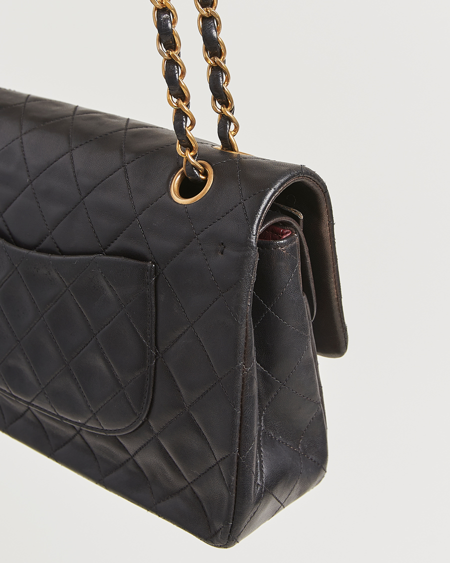 Men | Chanel Pre-Owned Classic Double Flap Medium Lambskin Black | Chanel Pre-Owned | Classic Double Flap Medium Lambskin Black