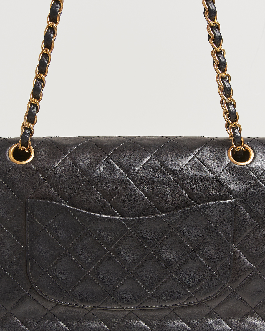 Men | Chanel Pre-Owned Classic Double Flap Medium Lambskin Black | Chanel Pre-Owned | Classic Double Flap Medium Lambskin Black