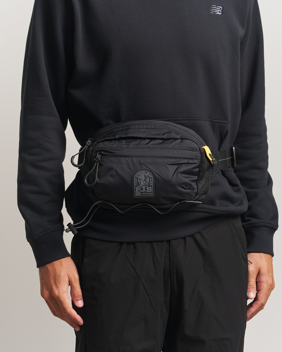 Men | Parajumpers Edric Nylon Ripstop Waistbag Black | Parajumpers | Edric Nylon Ripstop Waistbag Black