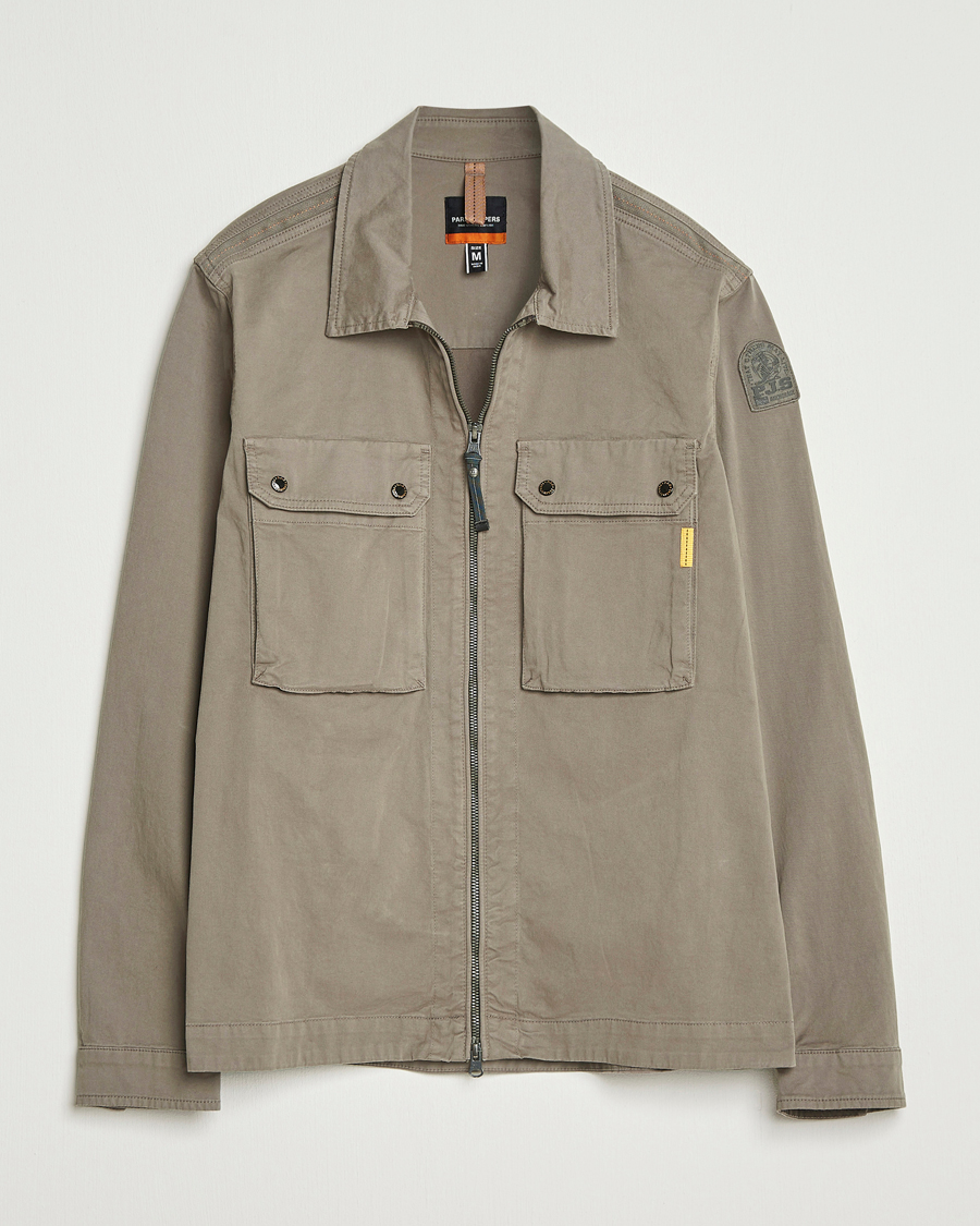 Parajumpers Tel Garment Dyed Claimer Shirt Jacket Olive Grey at