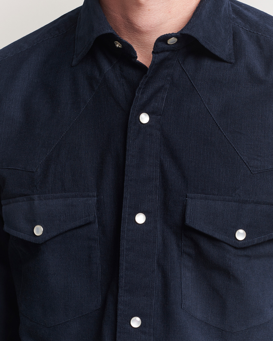 Men | Shirts | 100Hands | Western Cord Shirt Navy