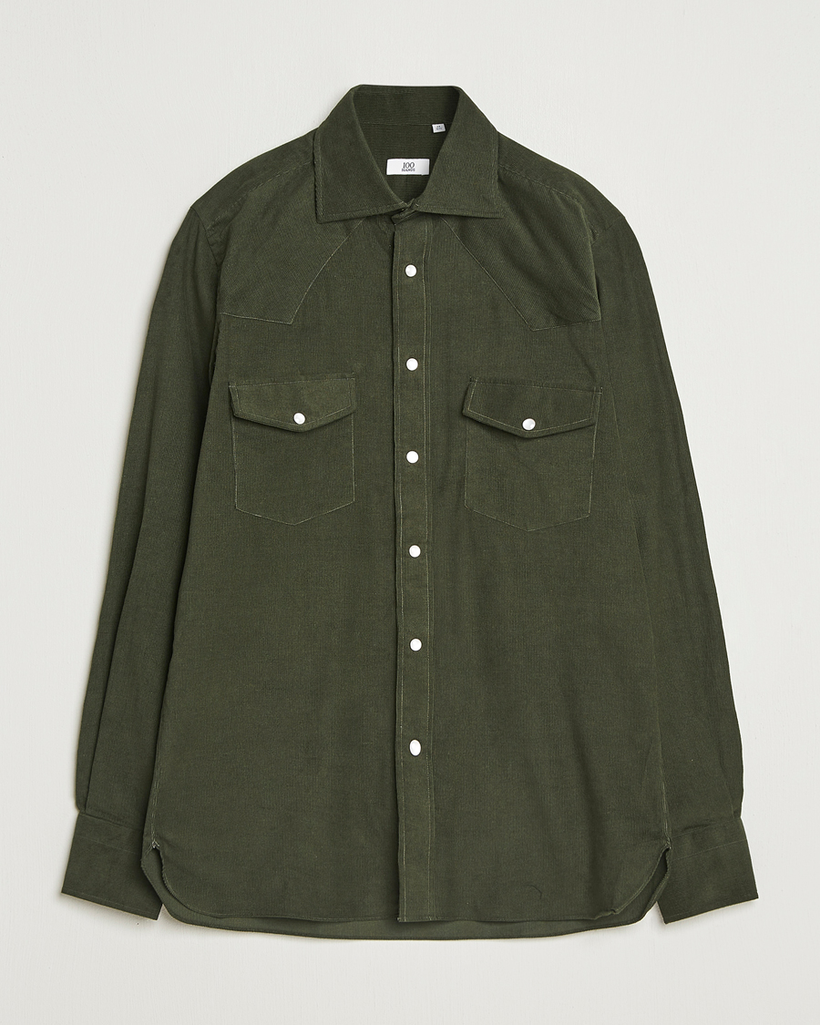 Men | Shirts | 100Hands | Western Cord Shirt Olive