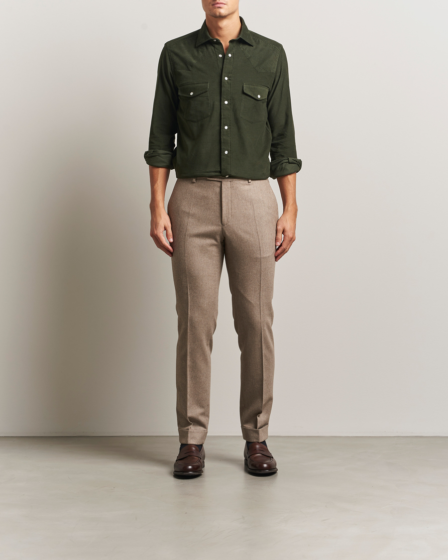 Men | Shirts | 100Hands | Western Cord Shirt Olive