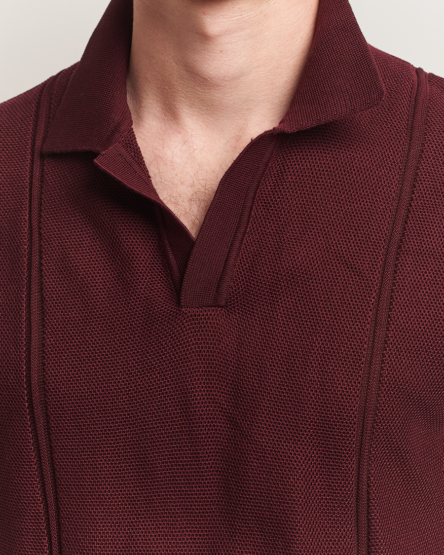 Men | Polo Shirts | Orlebar Brown | Horton Pique Texture Polo Damson