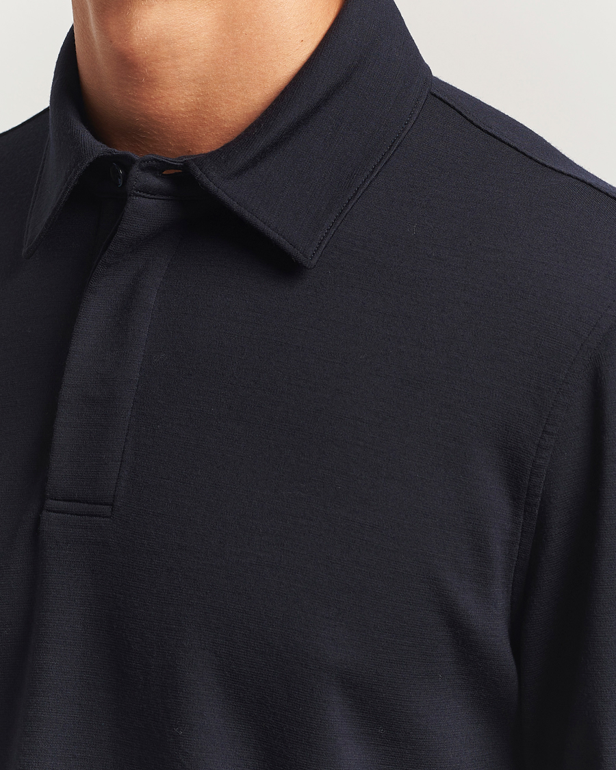 Men | Sweaters & Knitwear | Orlebar Brown | Ben Merino Polo Night Iris