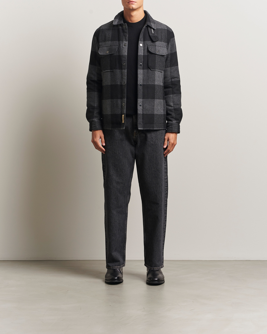 Woolrich Alaskan Melton Wool Shirt Jacket Charcoal Buffalo at
