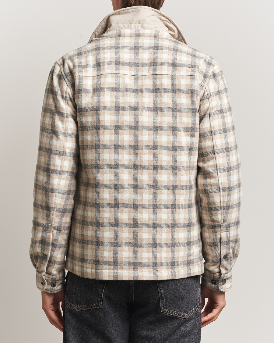 Woolrich Alaskan Melton Wool Shirt Jacket Oatmeal Check at Woolrich Alaskan Melton Wool Shirt Jacket Oatmeal Check at