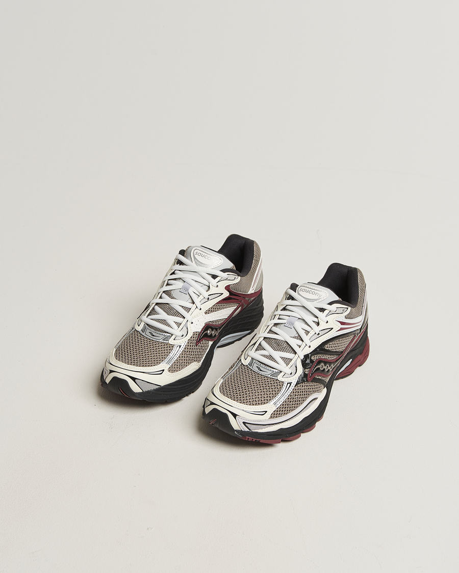 Men | Saucony Progrid Omni 9 Running Sneaker Tan/Maroon | Saucony | Progrid Omni 9 Running Sneaker Tan/Maroon