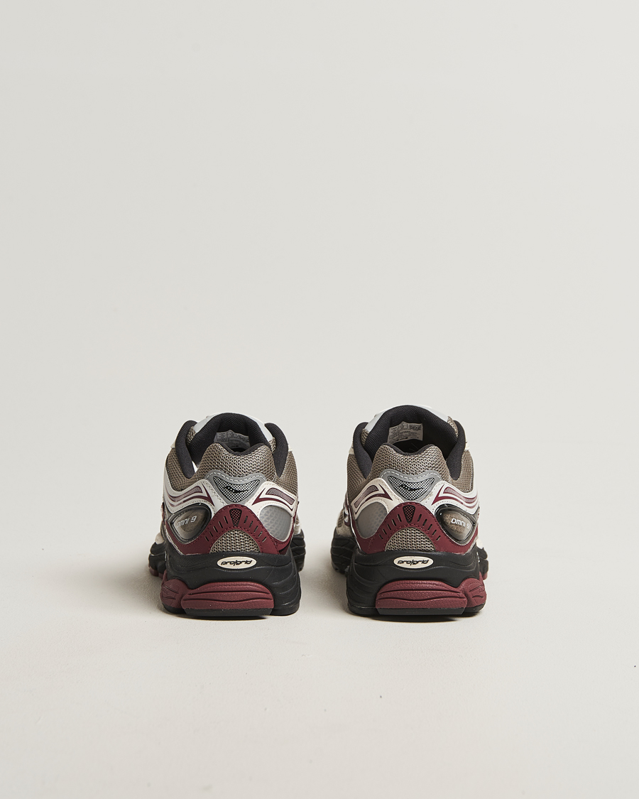 Men | Saucony Progrid Omni 9 Running Sneaker Tan/Maroon | Saucony | Progrid Omni 9 Running Sneaker Tan/Maroon