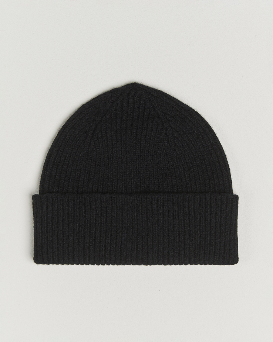 Men | Beanies | Robert Mackie | Clyde Lambswool Beanie Black