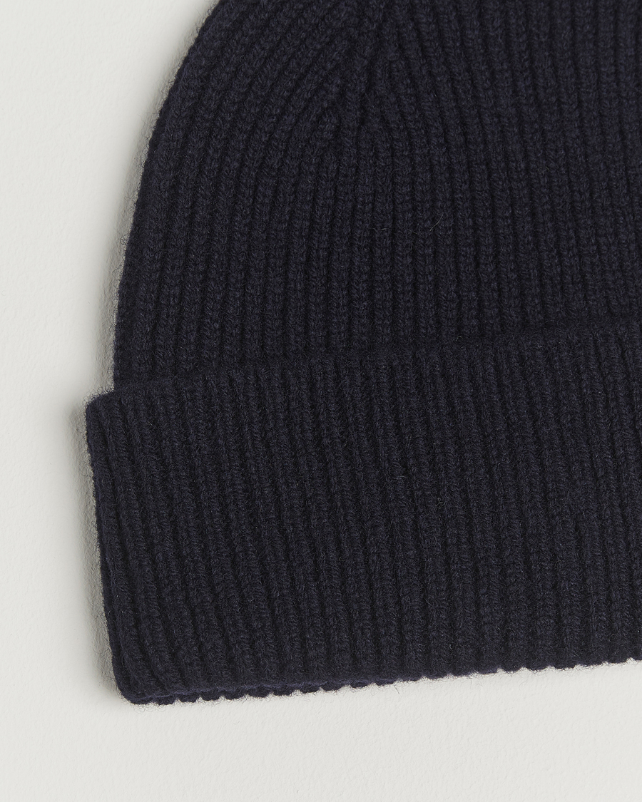 Men | Beanies | Robert Mackie | Clyde Lambswool Beanie Navy