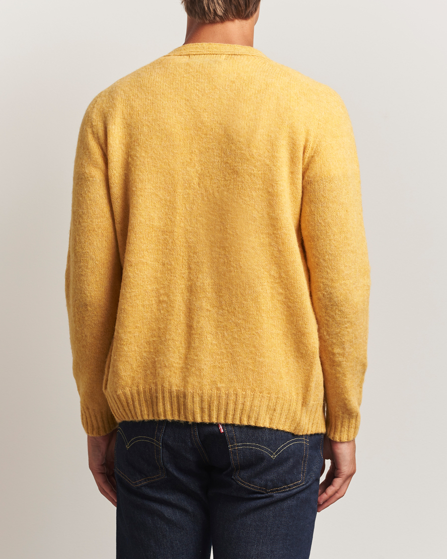 Men | Sweaters & Knitwear | Harley Of Scotland | Brushed Supersoft Lambswool Cardigan Nectar