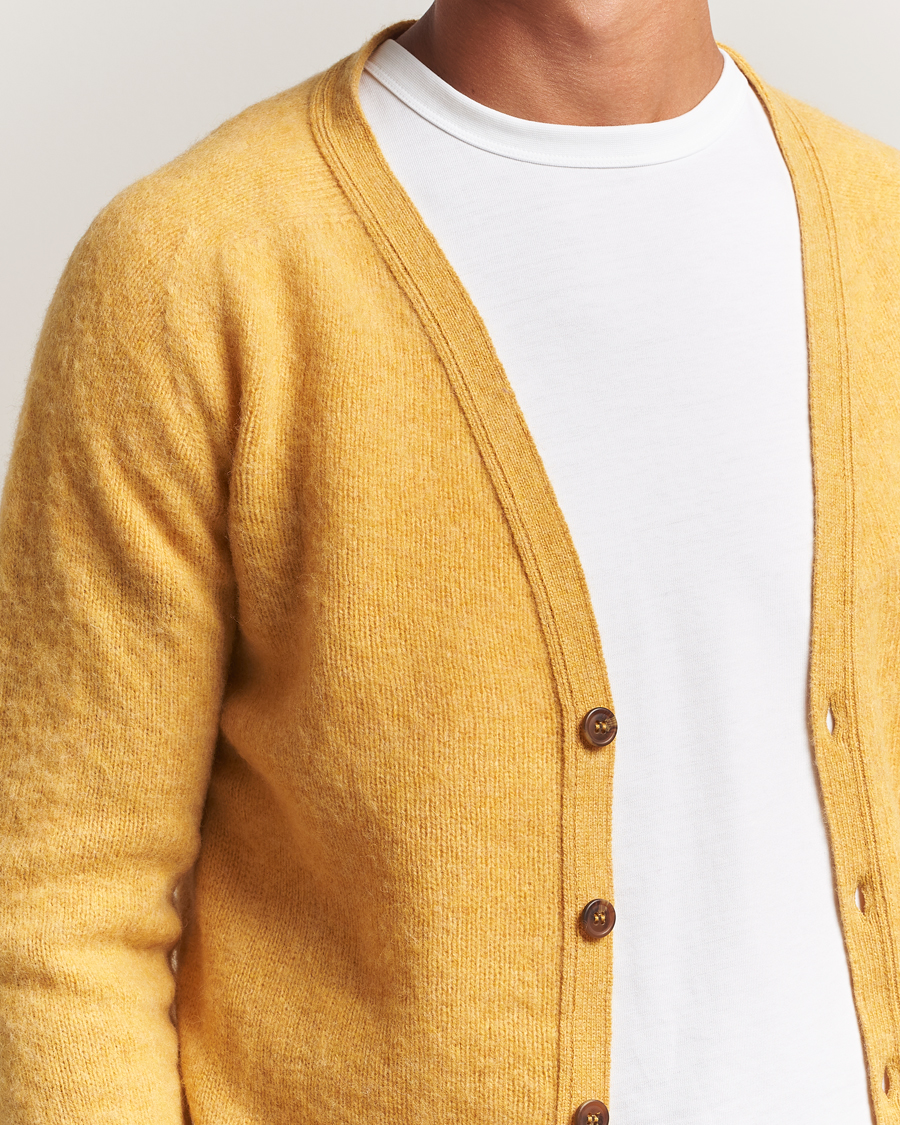 Harley Of Scotland Brushed Supersoft Lambswool Cardigan Nectar at