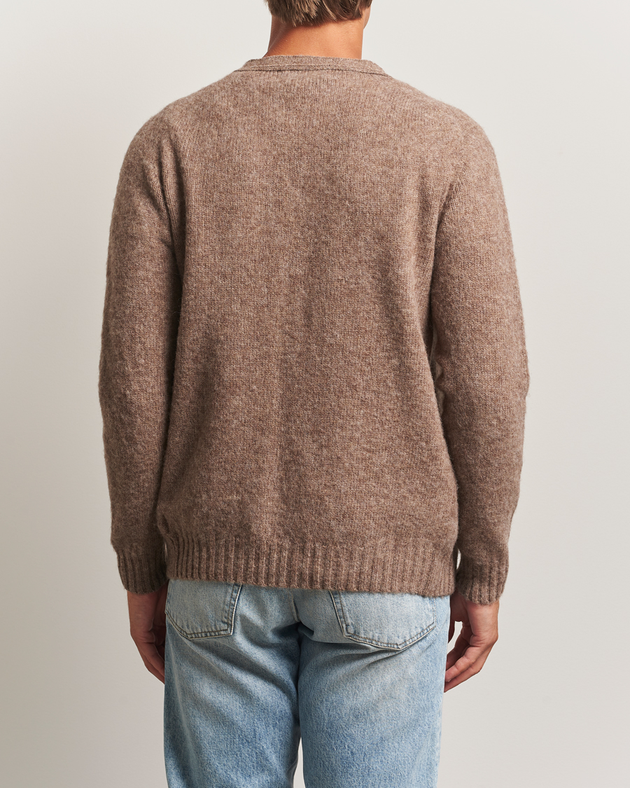 Men | Sweaters & Knitwear | Harley Of Scotland | Brushed Supersoft Lambswool Cardigan Tundra