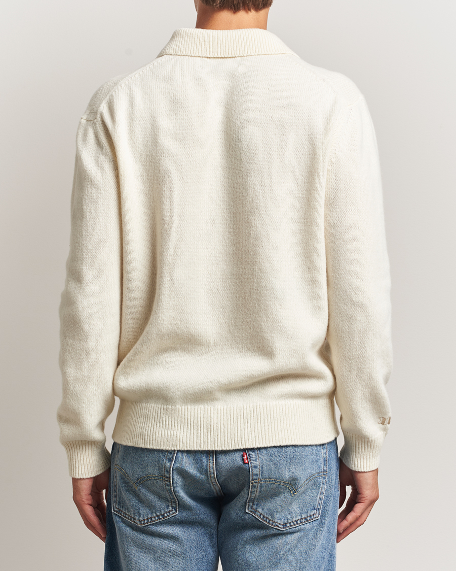 Men | Sweaters & Knitwear | Baracuta | Argyle Wool Polo Neck Antique White