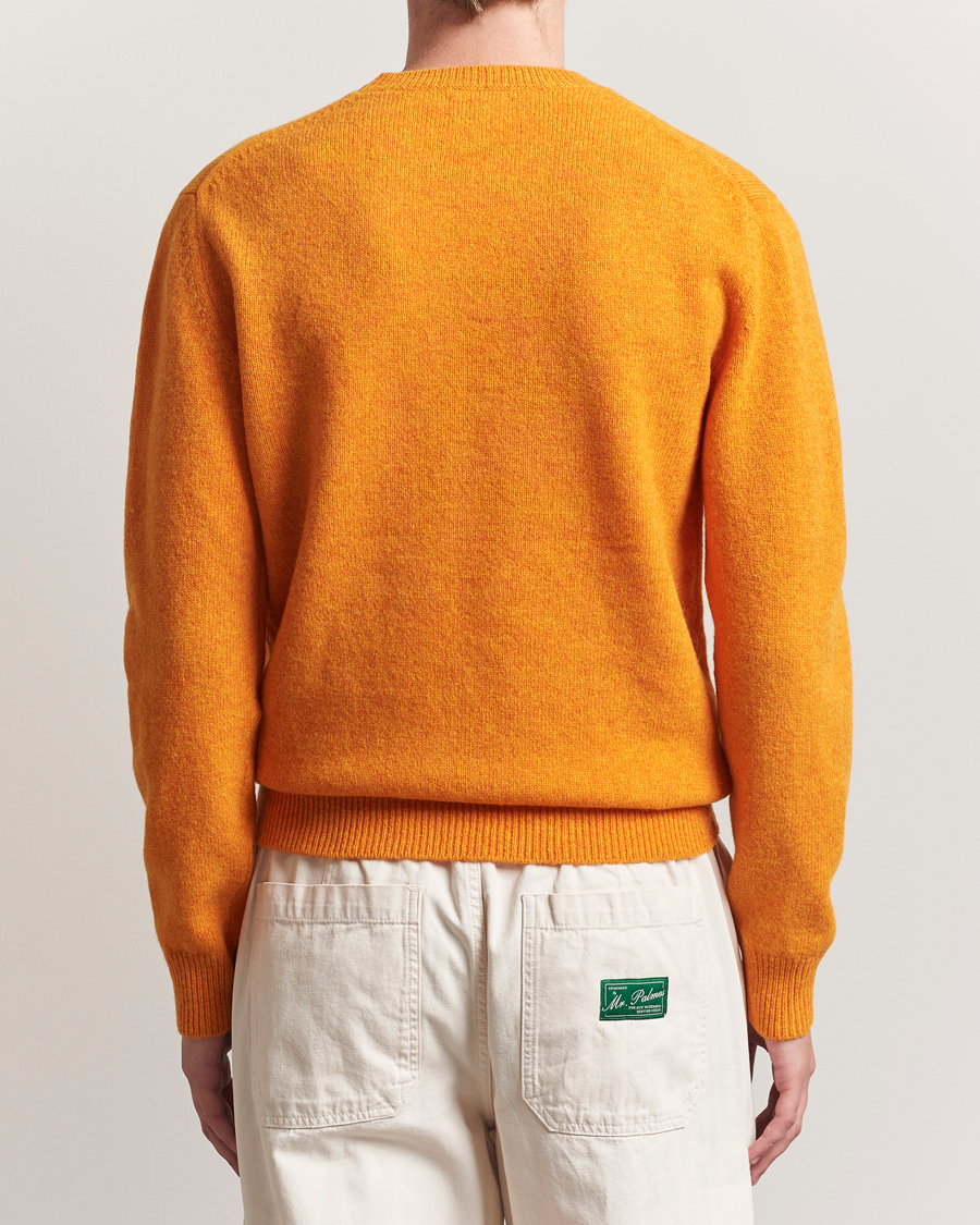 Men | Sweaters & Knitwear | Baracuta | Shetland Virgin Wool Crew Neck Orange