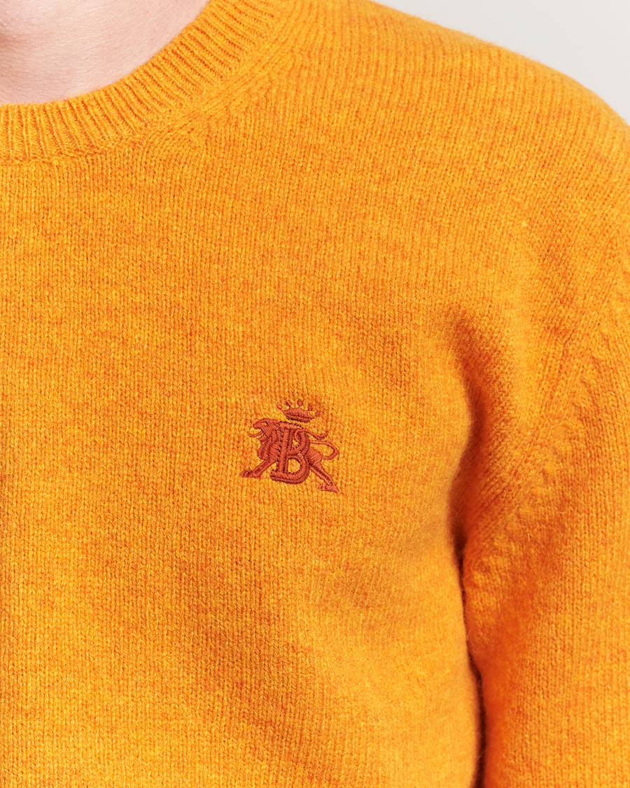 Men | Sweaters & Knitwear | Baracuta | Shetland Virgin Wool Crew Neck Orange