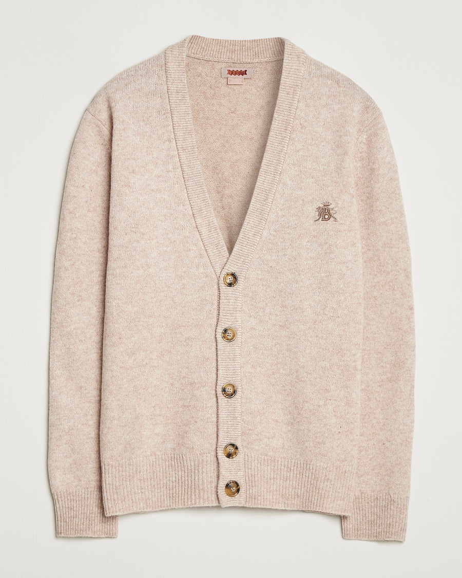 Men | Sweaters & Knitwear | Baracuta | Shetland Virgin Wool Cardigan Antique White