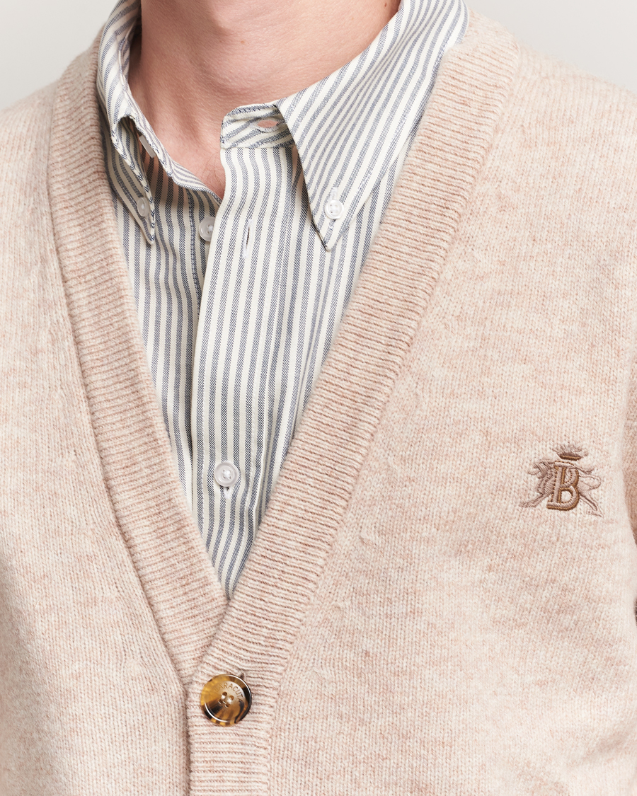 Men | Sweaters & Knitwear | Baracuta | Shetland Virgin Wool Cardigan Antique White