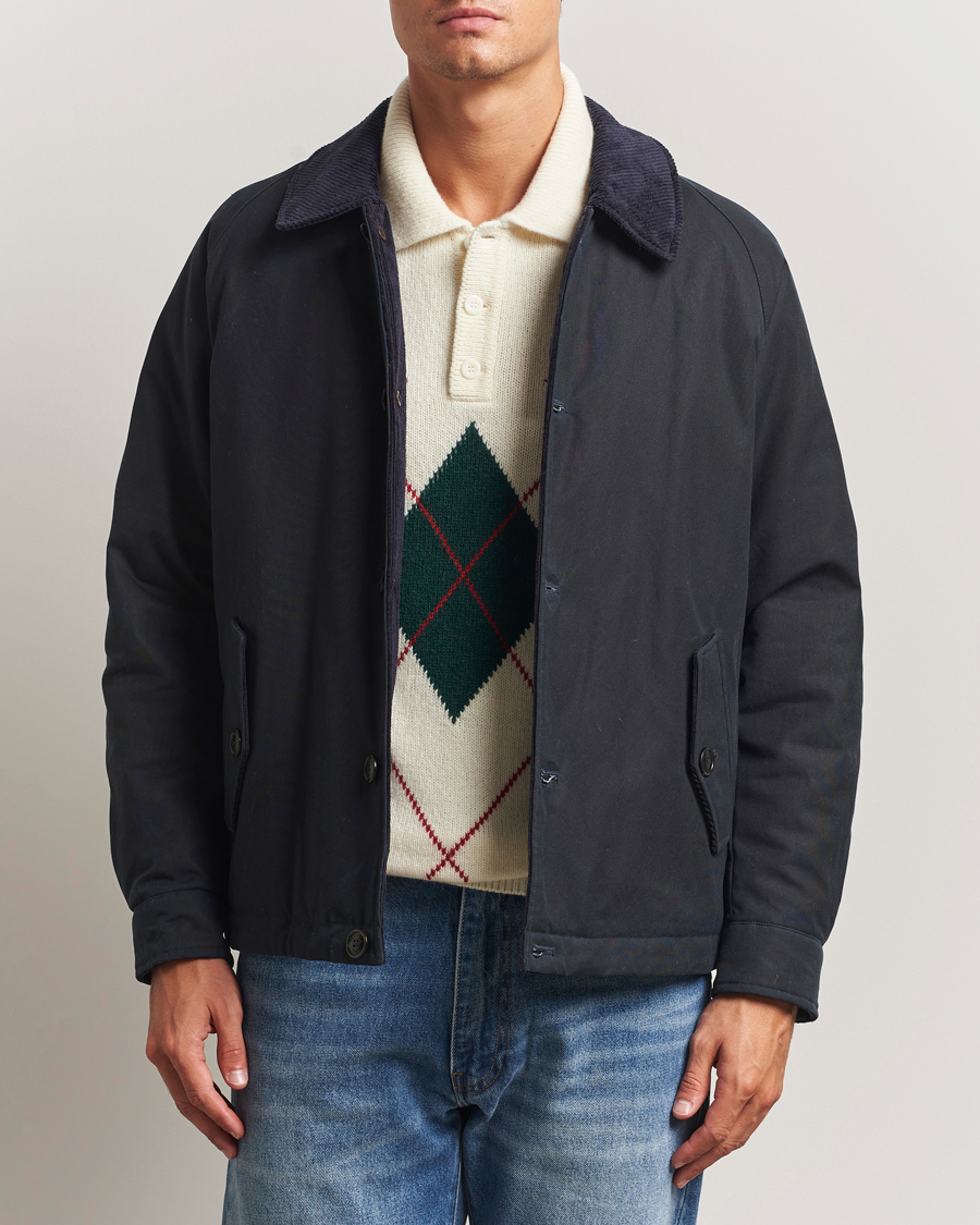 Baracuta Barbour x Baracuta Porton Waxed Jacket Navy at CareOfCarl.com