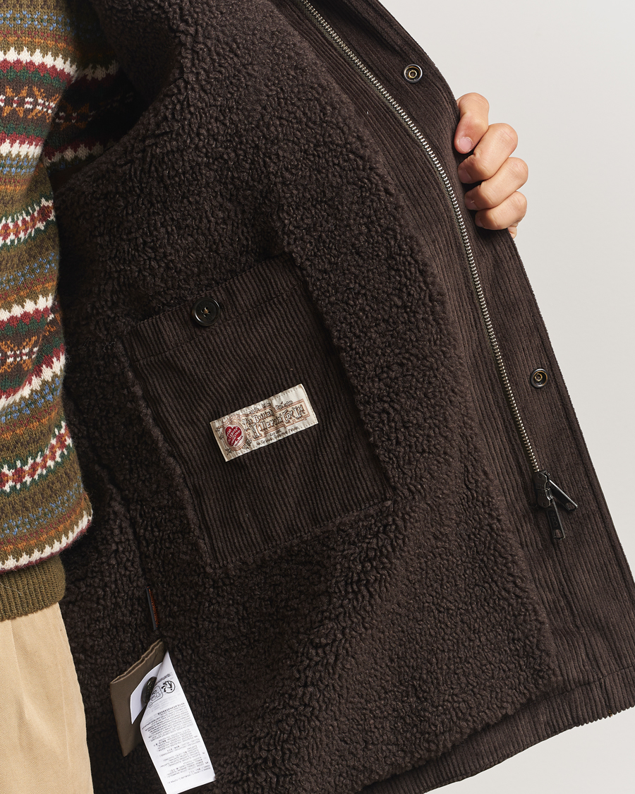 Men | Coats & Jackets | Baracuta | Waxed Sherling Lined Parka Deep Moss