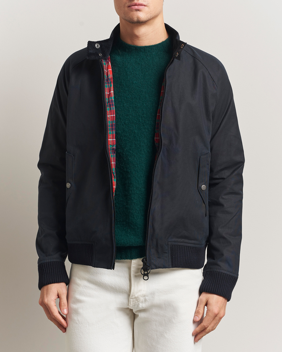 Baracuta Barbour x Baracuta Porton Waxed Jacket Navy at CareOfCarl.com