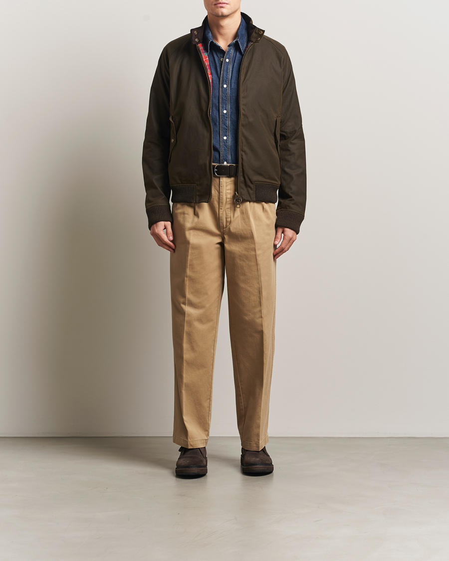 Baracuta Barbour x Baracuta Porton Waxed Jacket Olive at
