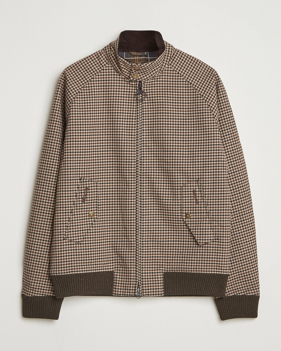 Men | Coats & Jackets | Baracuta | Barbour x Porton Houndstooth Jacket Brown