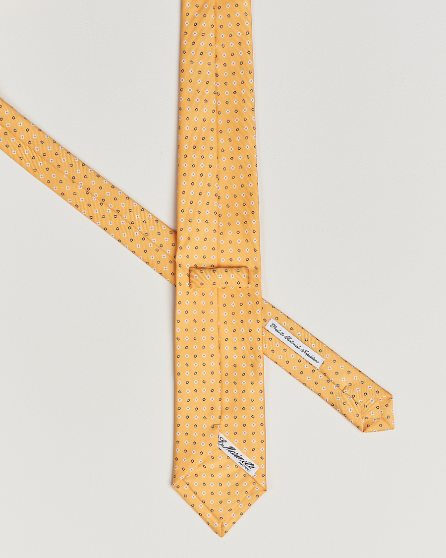 E. Marinella 3-Fold Printed Silk Tie Yellow at CareOfCarl.com