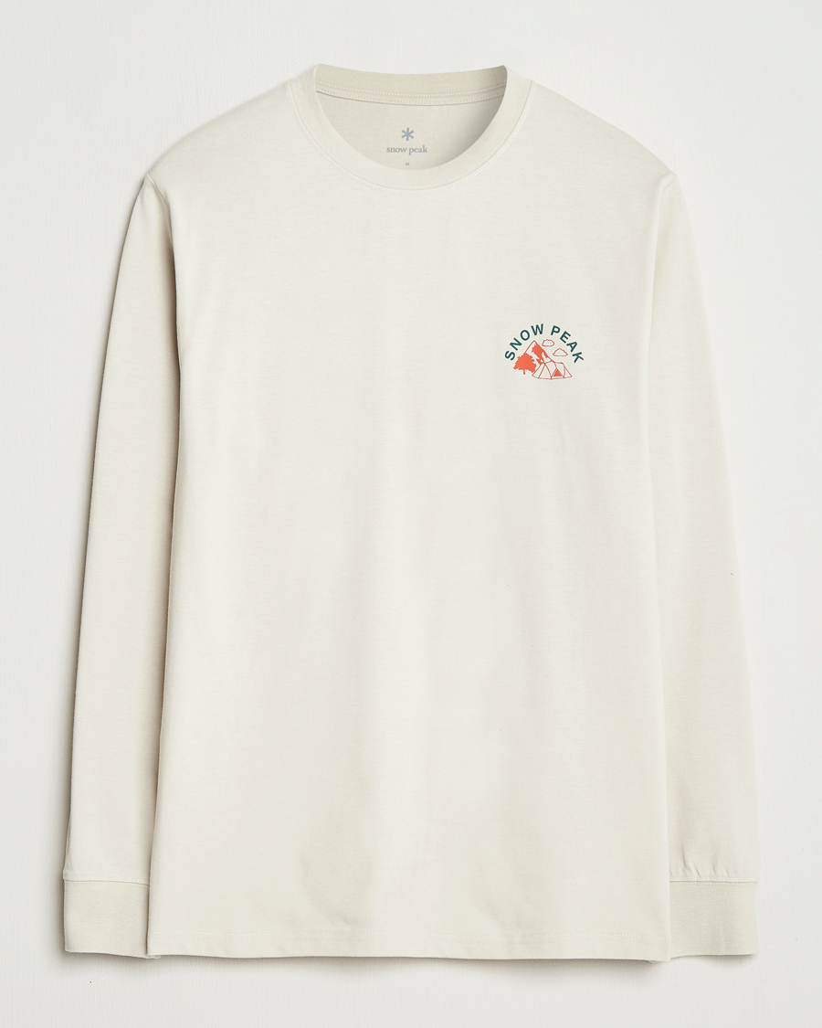Men | T-Shirts | Snow Peak | Graphic Long Sleeve T-Shirt Ivory