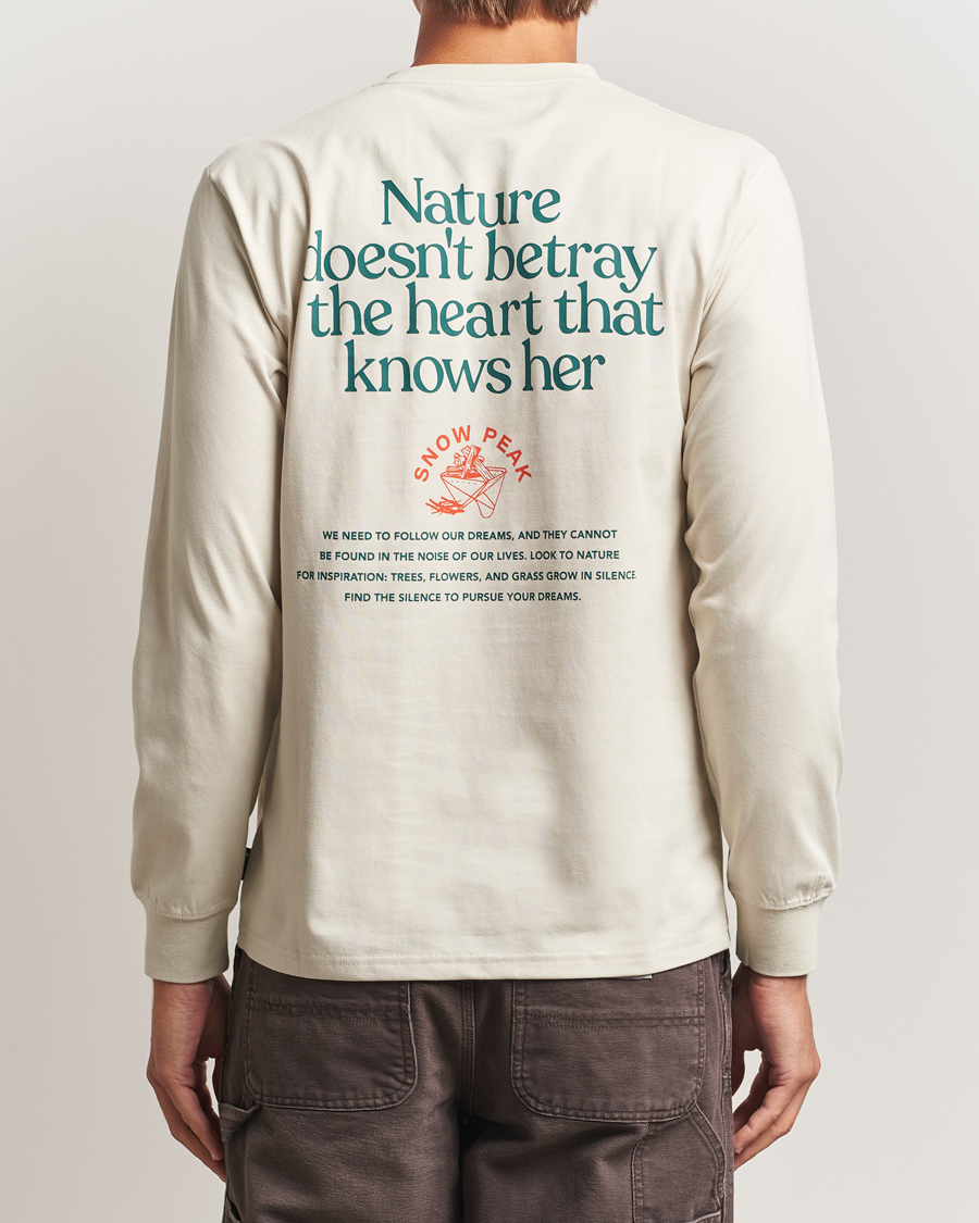 Men | T-Shirts | Snow Peak | Graphic Long Sleeve T-Shirt Ivory