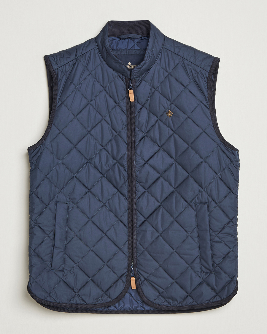 Morris Teddy Quilted Vest Navy at CareOfCarl.com