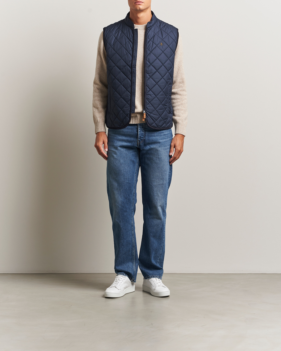 Morris Teddy Quilted Vest Navy at CareOfCarl.com