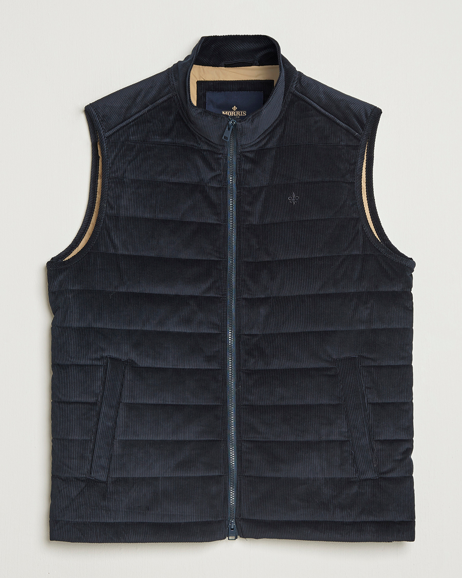 Men | Coats & Jackets | Morris | Ted Quilted Cord Vest Blue