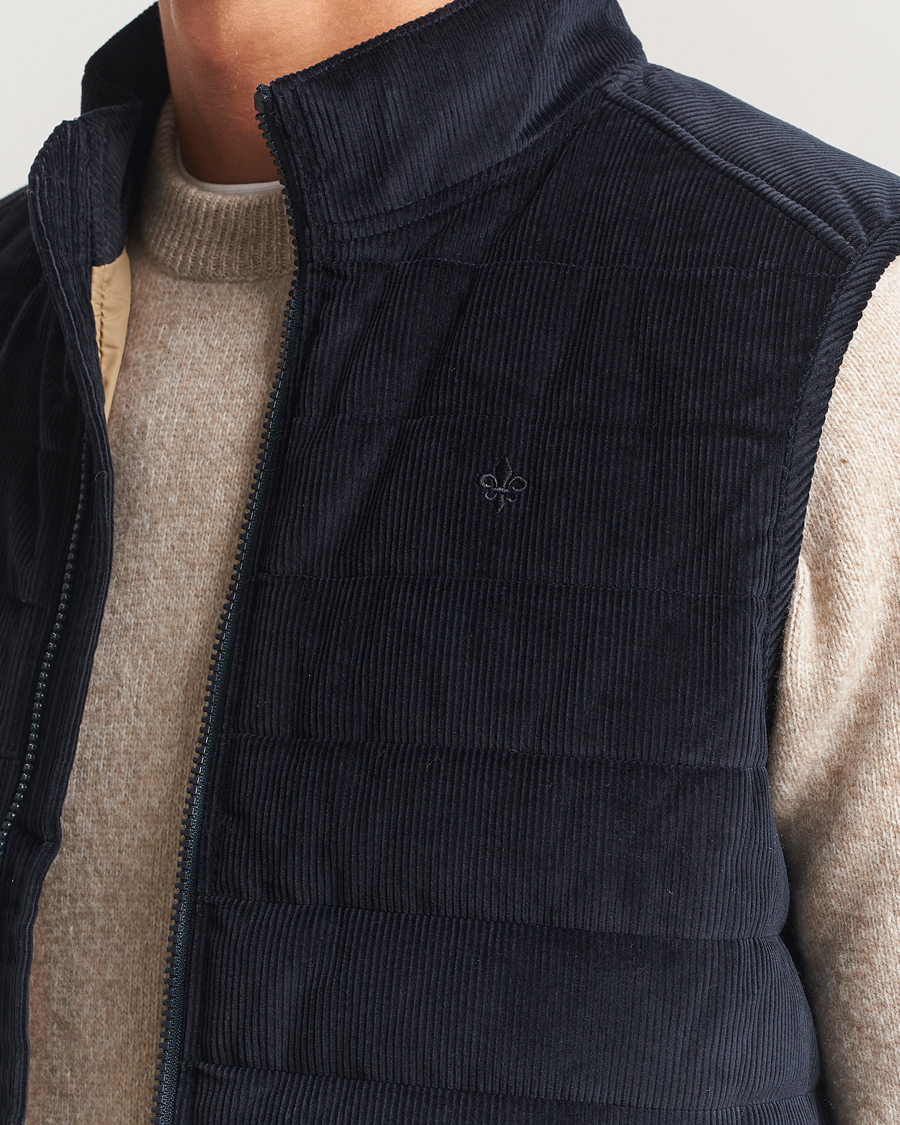 Men | Coats & Jackets | Morris | Ted Quilted Cord Vest Blue