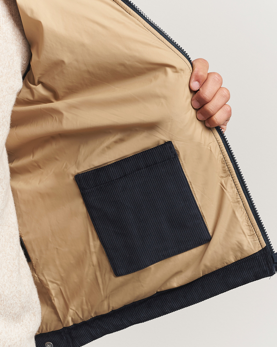 Men | Coats & Jackets | Morris | Ted Quilted Cord Vest Blue