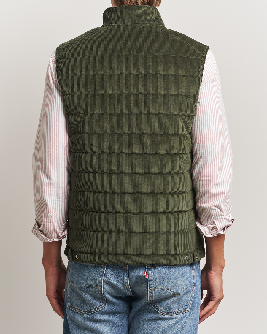 Morris Ted Quilted Cord Vest Olive at CareOfCarl.com