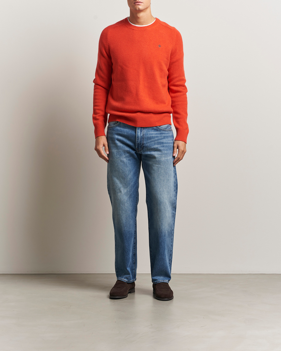 Men | Sweaters & Knitwear | Morris | Hertford Lambswool Merino Crew Neck Red