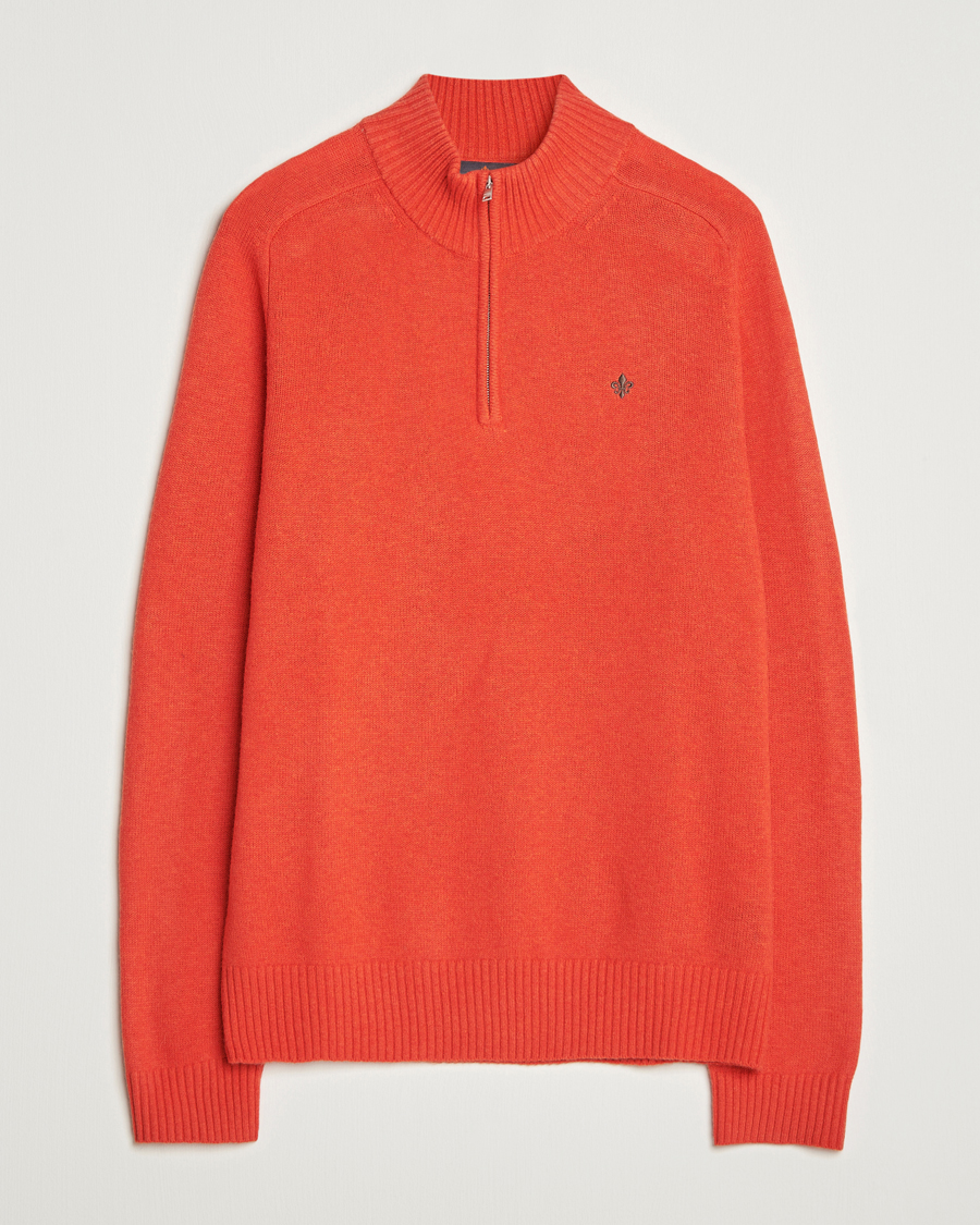 Men | Sweaters & Knitwear | Morris | Hertford Lambswool Merino Half Zip Red