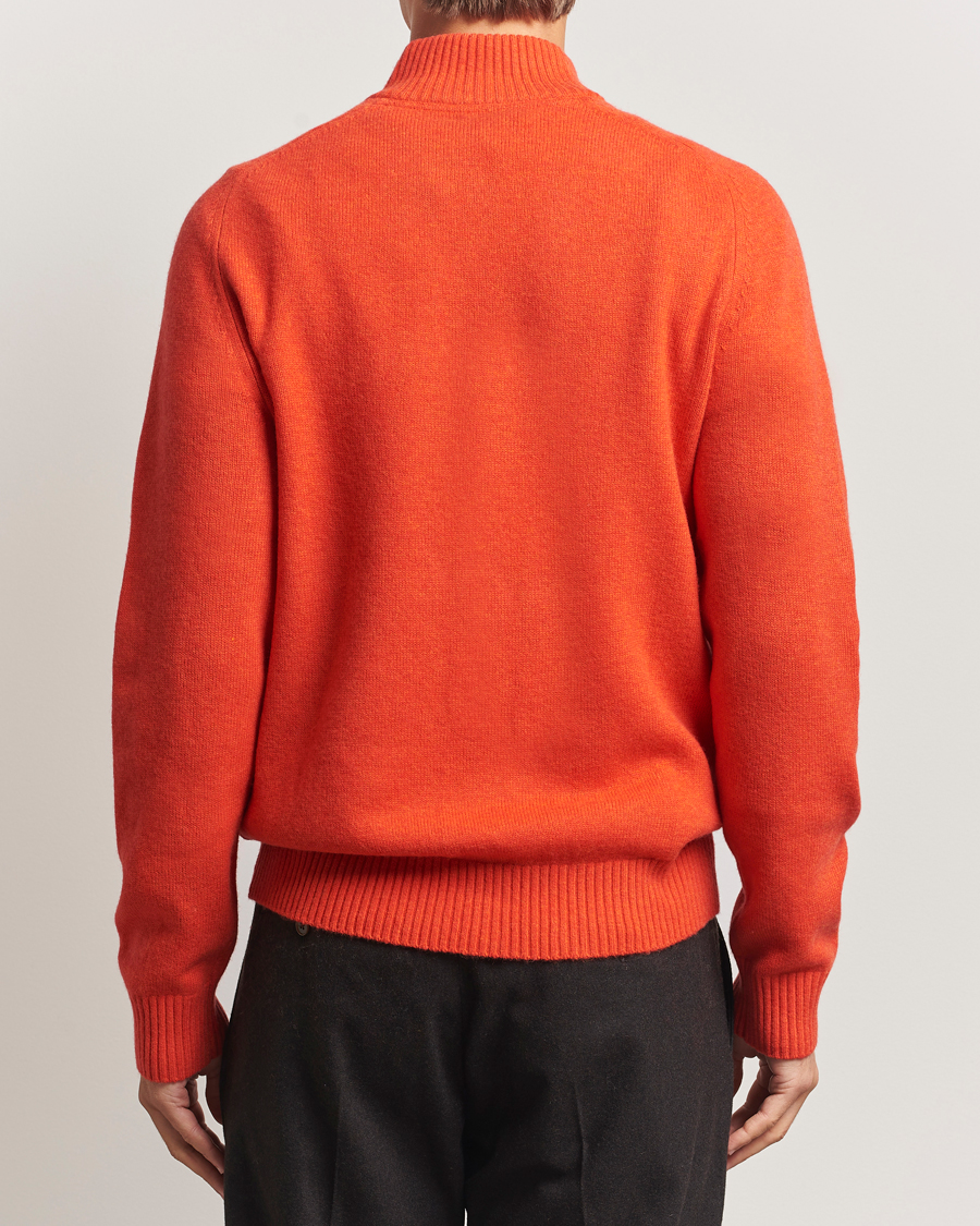 Men | Sweaters & Knitwear | Morris | Hertford Lambswool Merino Half Zip Red