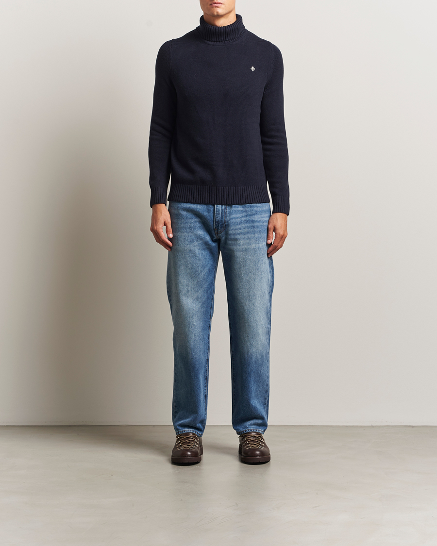 Men | Sweaters & Knitwear | Morris | Howard Roller Neck Navy
