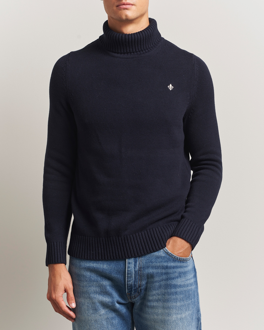 Men | Sweaters & Knitwear | Morris | Howard Roller Neck Navy