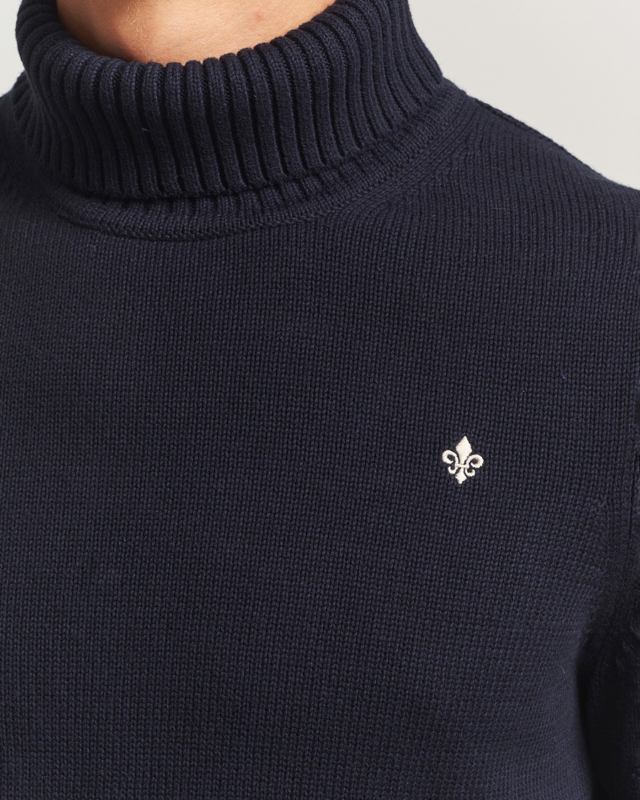 Men | Sweaters & Knitwear | Morris | Howard Roller Neck Navy