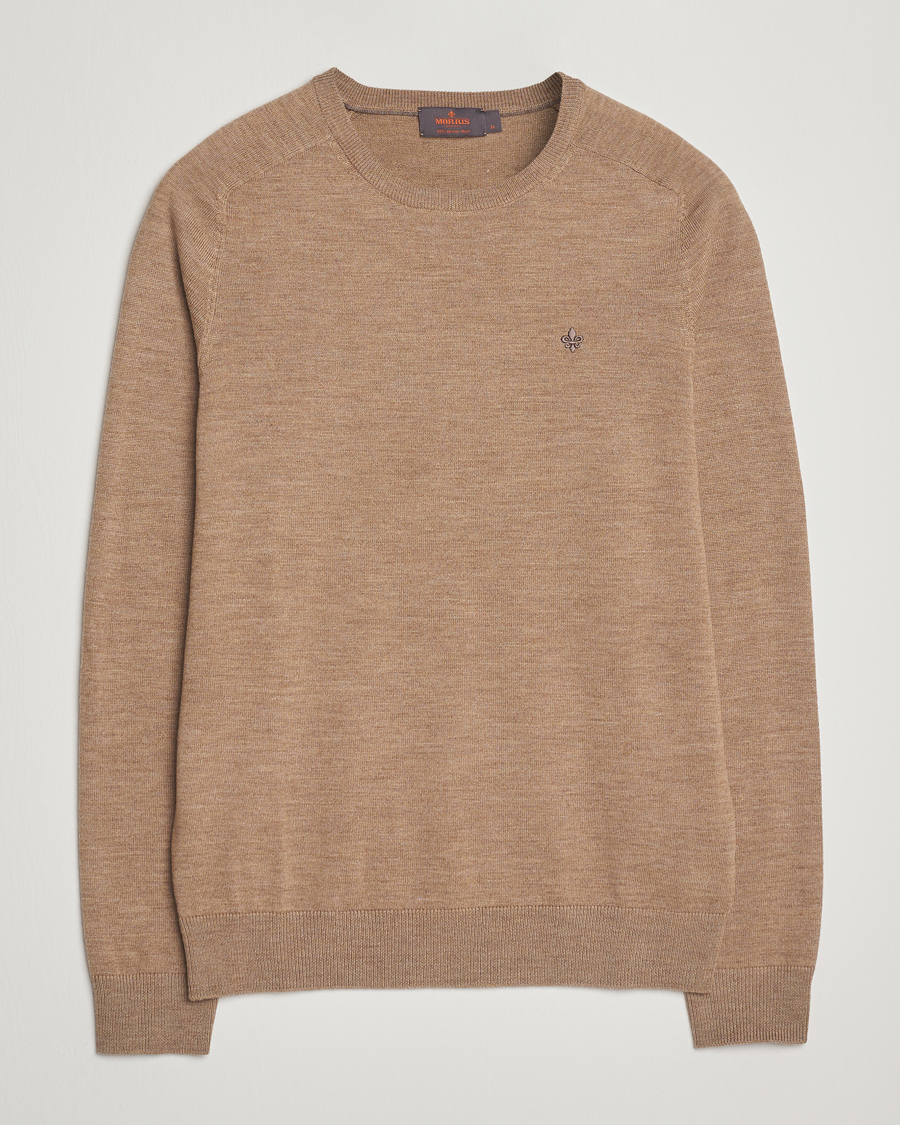 Men | Sweaters & Knitwear | Morris | Merino O-Neck Camel