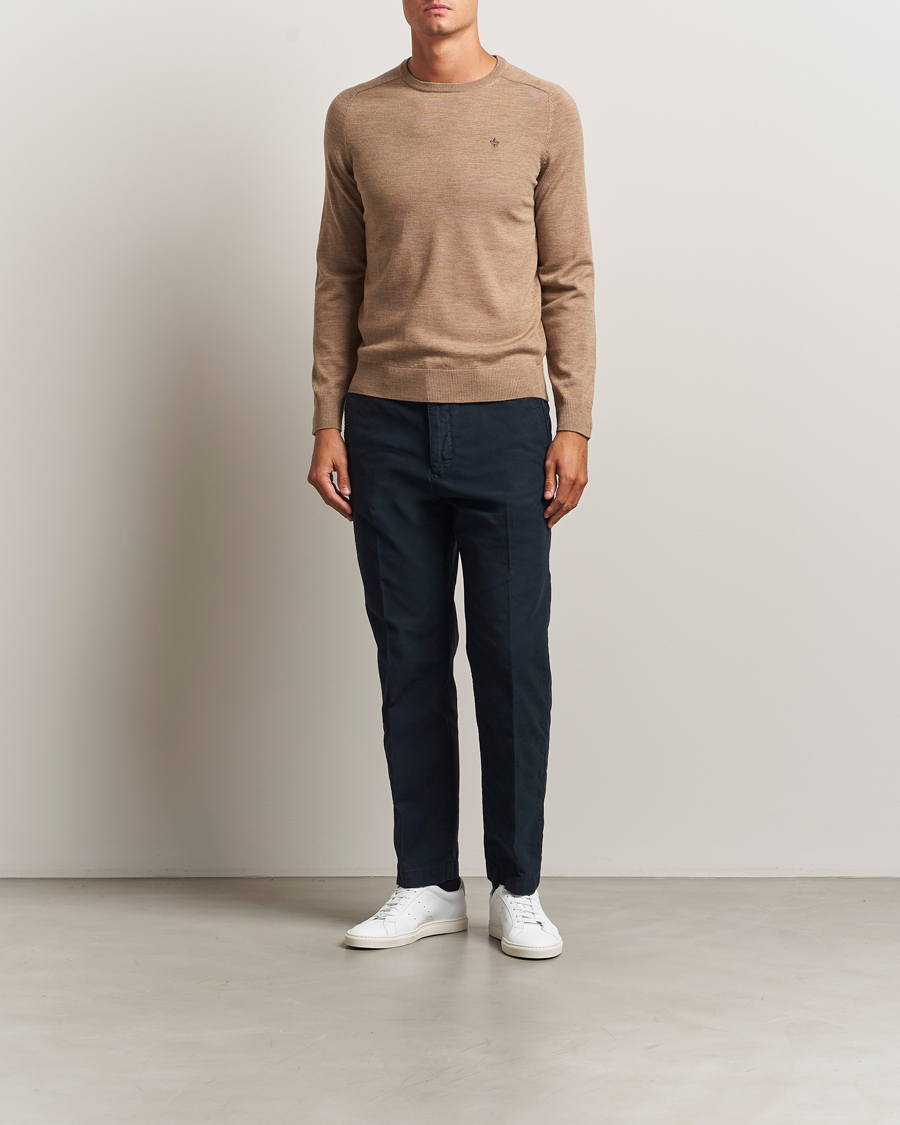 Men | Sweaters & Knitwear | Morris | Merino O-Neck Camel