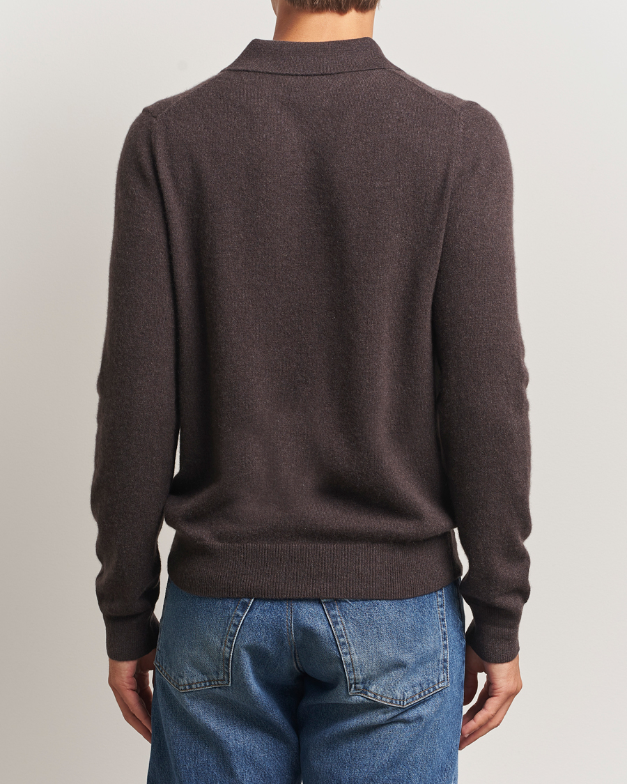 Men | Sweaters & Knitwear | Morris | Cashmere Polo Neck Brown