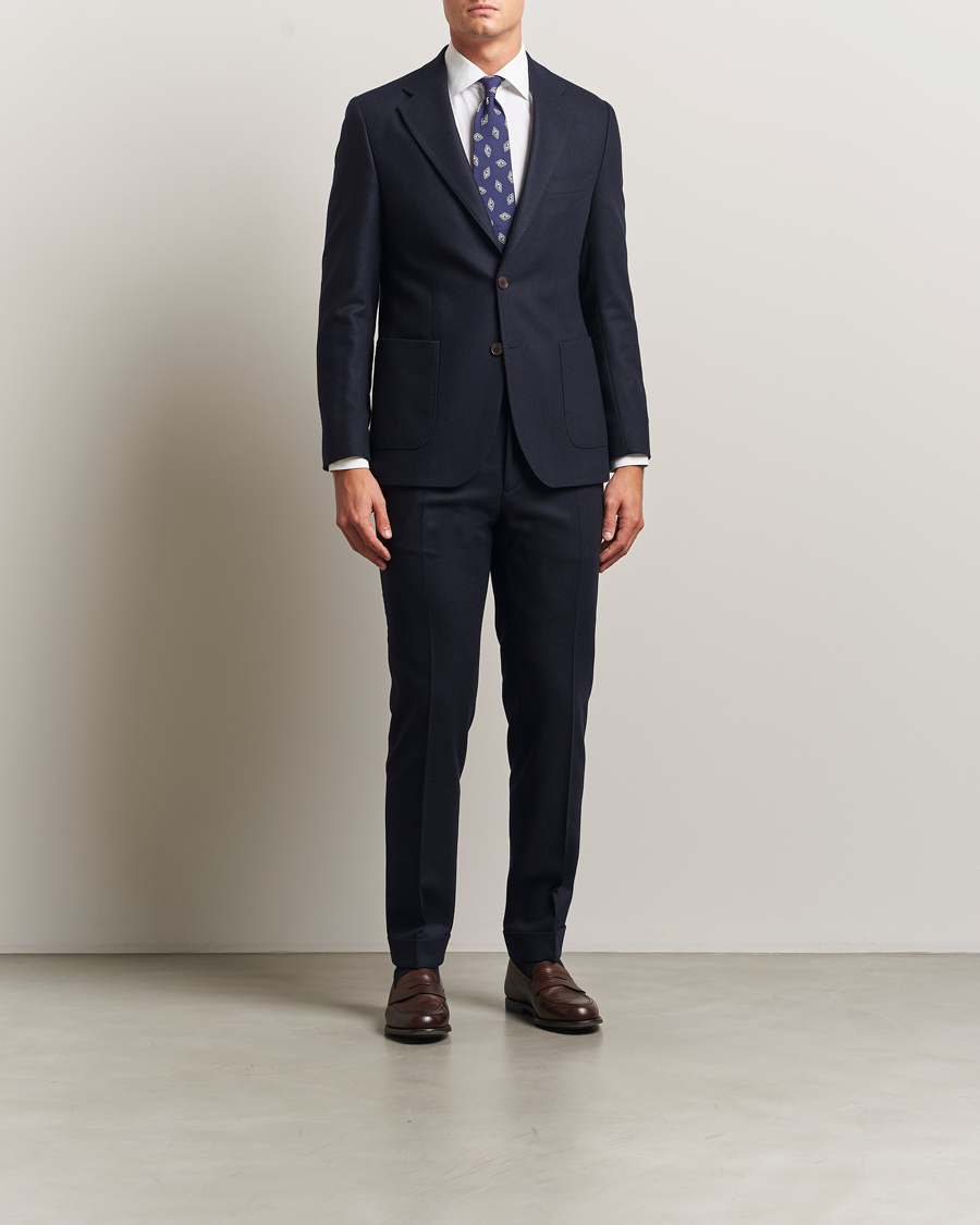 Men | Blazers | Morris | Flannel Wool Blazer Navy