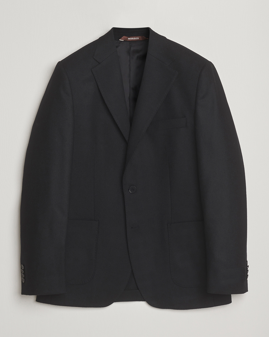 Men | Blazers | Morris | Flannel Wool Blazer Black