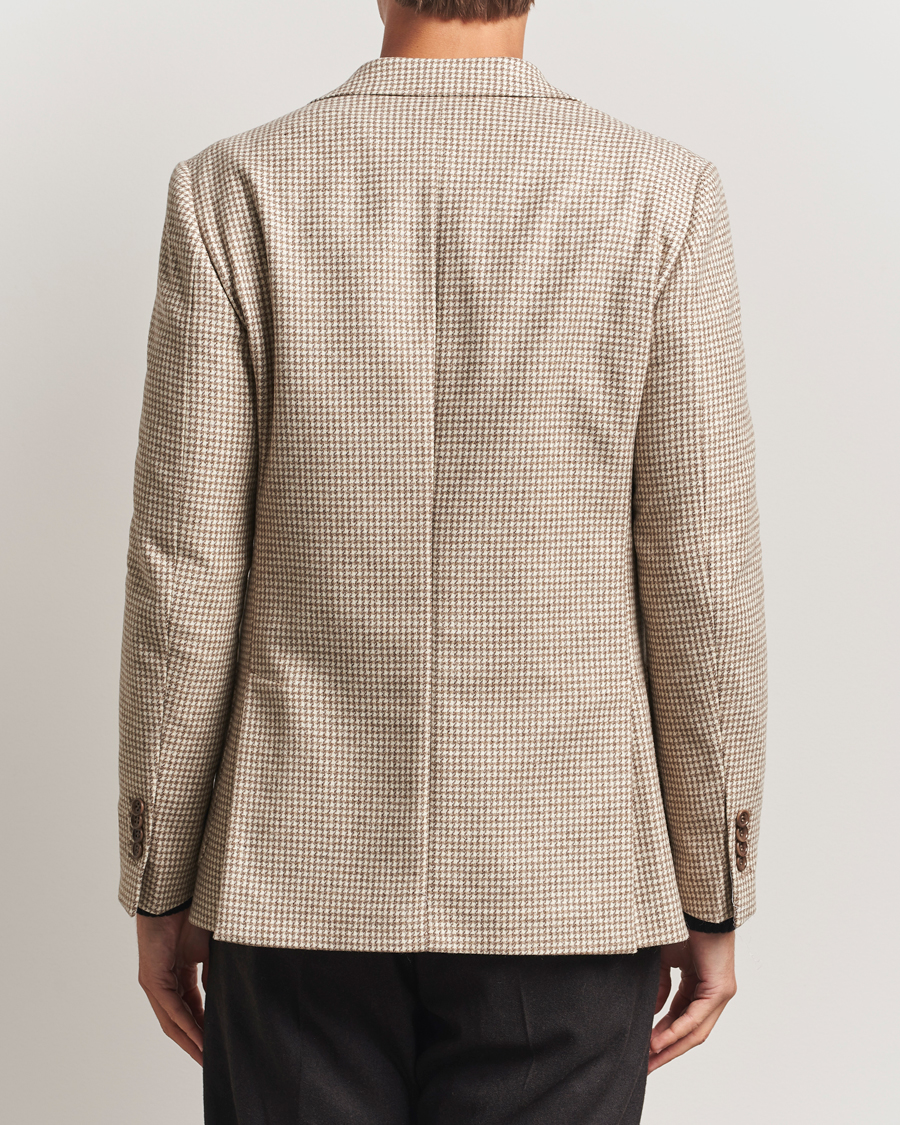 Men | Blazers | Morris | Wool Silk Houndstooth Blazer Khaki