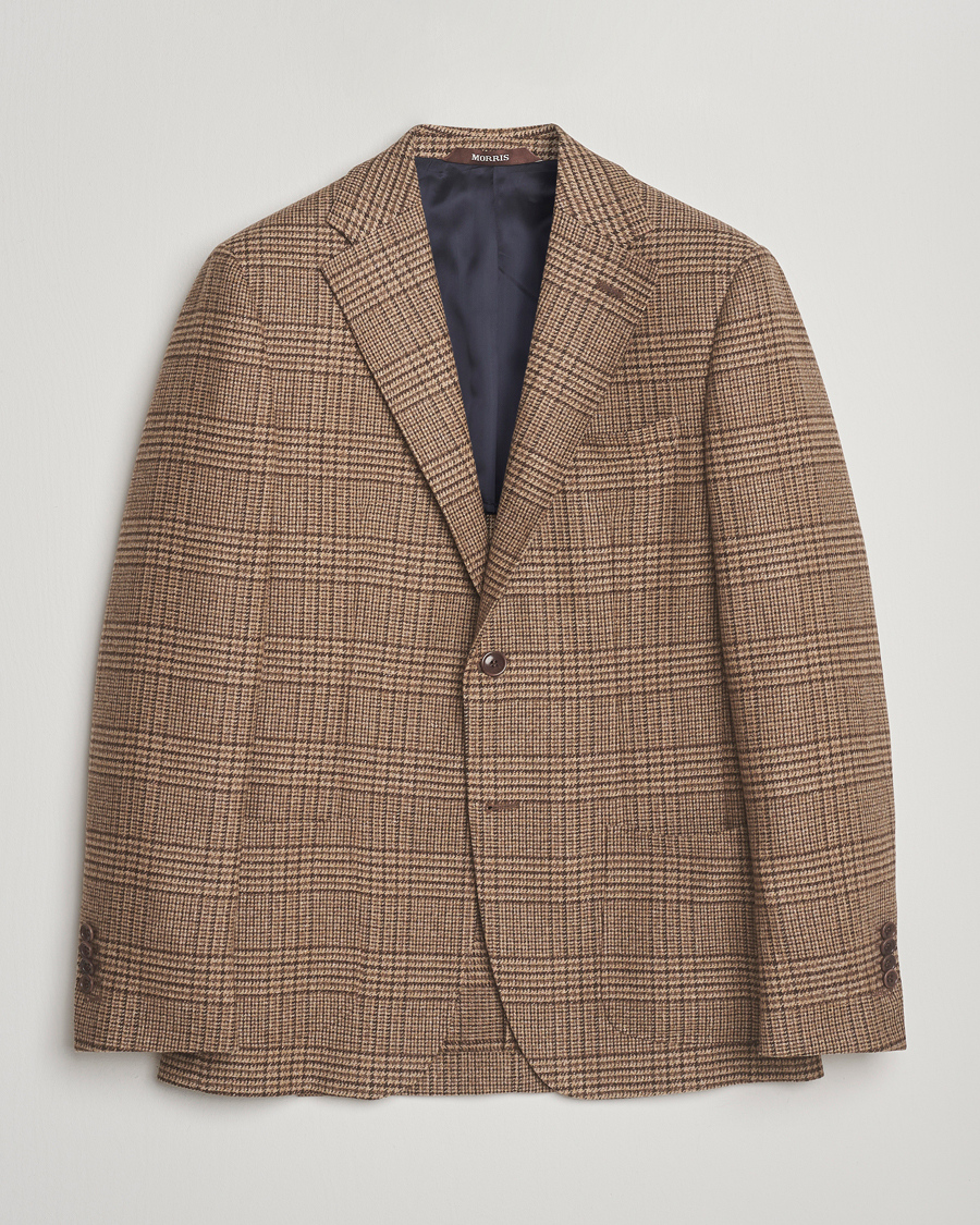 Men | Blazers | Morris | Wool Silk Houndstooth Blazer Brown